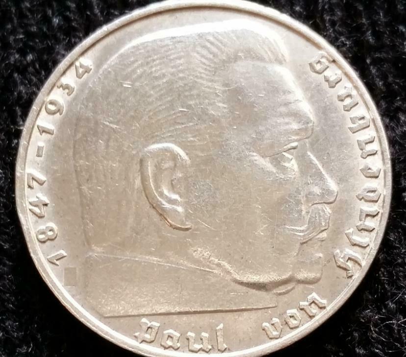 German WWII 2 Reichsmark SILVER Genuine Coin Historical WW2