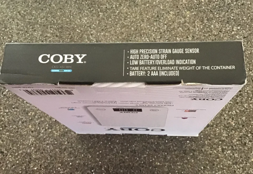 Báscula digital profesional de vidrio templado para cocina y alimentos Coby con TARE 11 lb Foto 4 de 4