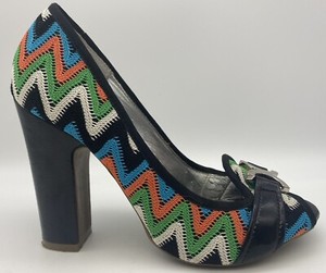 black multicolor heels