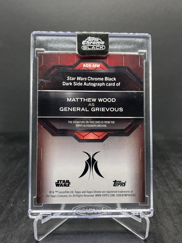2024 Topps Chrome Black Star Wars Matthew Wood General Grievous Auto #ADS-MW - Picture 2 of 2
