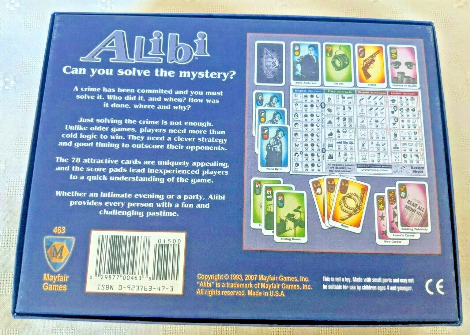 ALIBI Card Game - Mayfair Games 2007 SEALED DECK - Unplayed | eBay