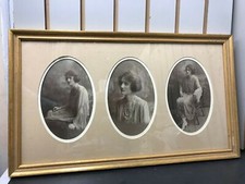 VINTAGE BRIDAL PHOTOS IN FRAME WEDDING DRESS BEAUTY WOMAN 3 PICTURES