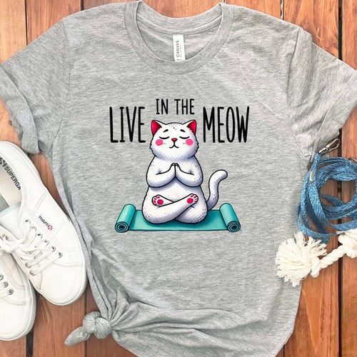 MEOW CAT YOGA T-SHIRT - Picture 7 of 29