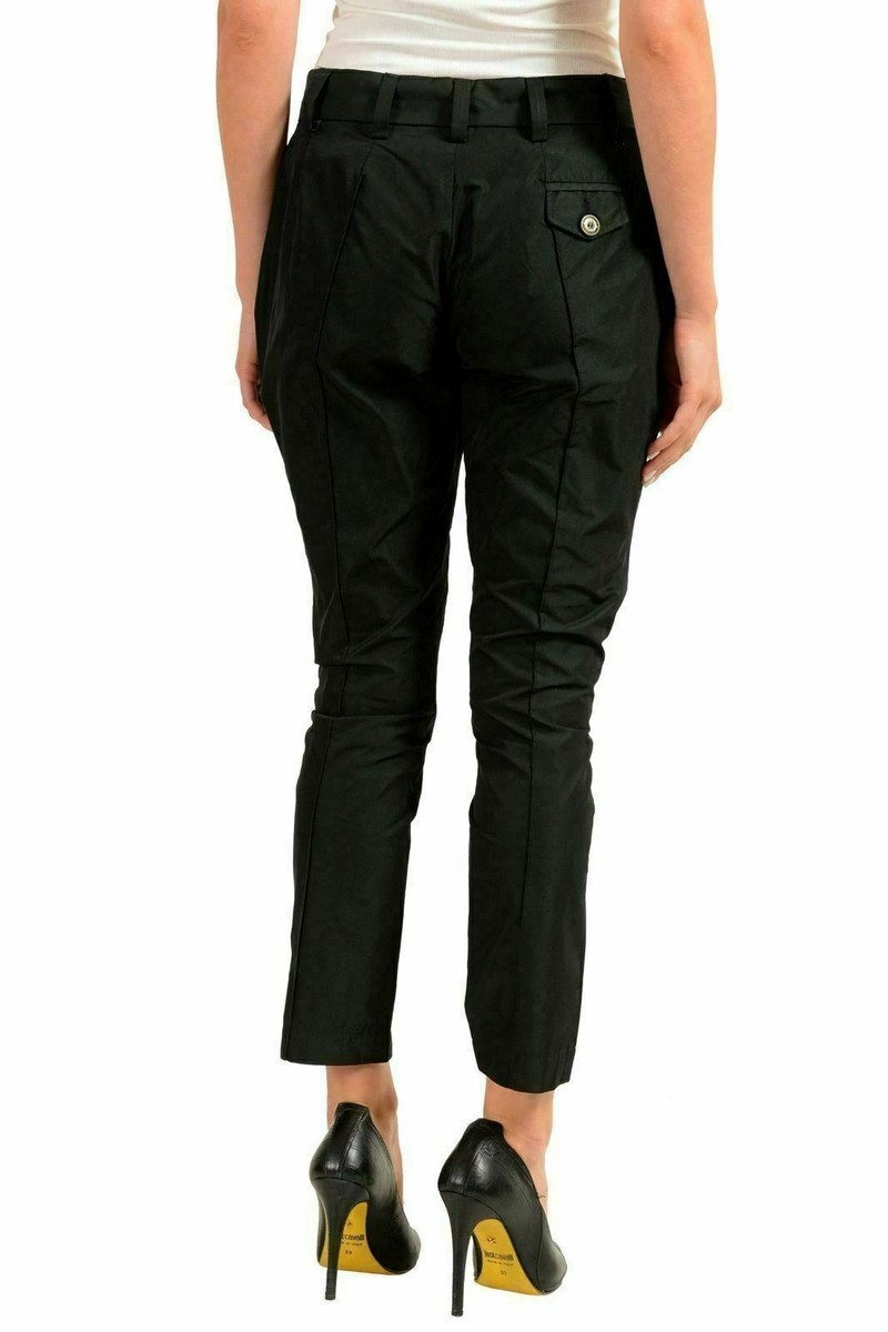 Pantalon Plissé Taille Haute Just Cavalli - Vert Foncé - Taille US 4 (IT 40) - Coton élastique
