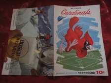 ST. LOUIS CARDINALS DRUŻYNA BASEBALLOWA BUSCH STADION KARTA WYNIKÓW REKLAMA PIWA 1961!!!