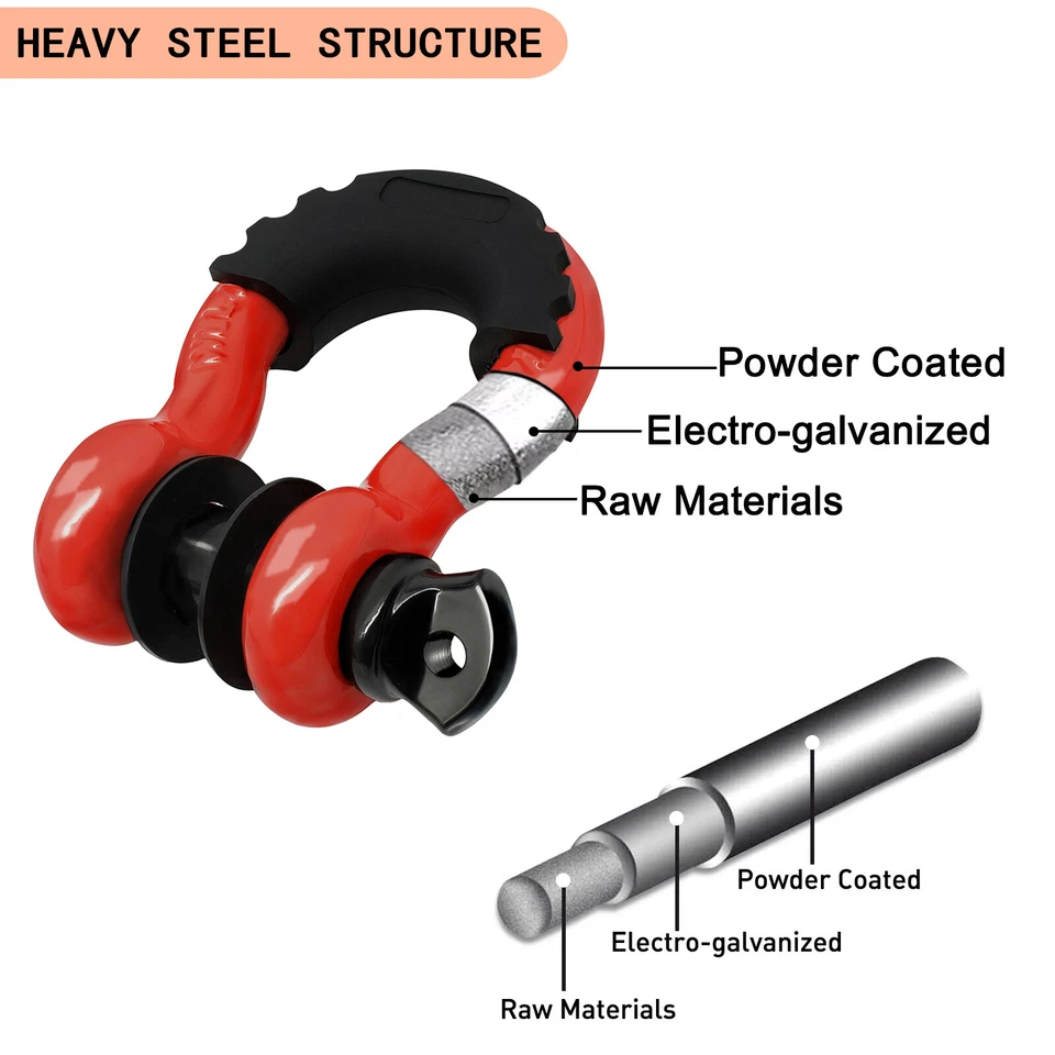 Anillo en D Grillete de arco de alta resistencia antideslizante Gancho de remolque Tornillo Pin Grilletes de anclaje Horquilla Foto 4 de 4