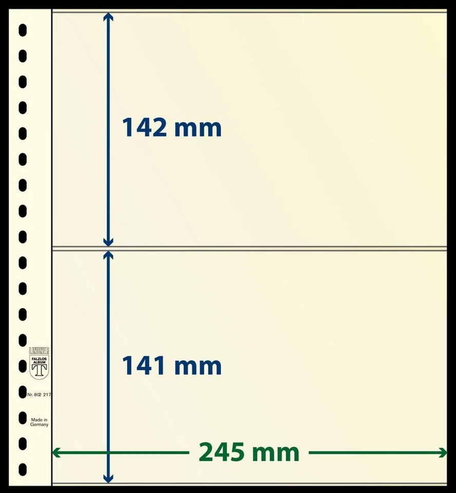 Lindner T - Hojas en blanco 802217P (paquete de 10) Nuevo