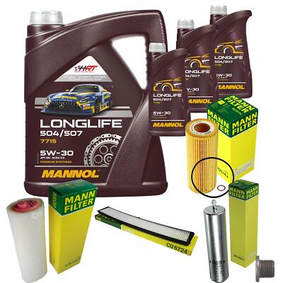 MANN Inspektionspaket 8L MANNOL Longlife 504/507 5W-30 für BMW X3 E83 3.0d