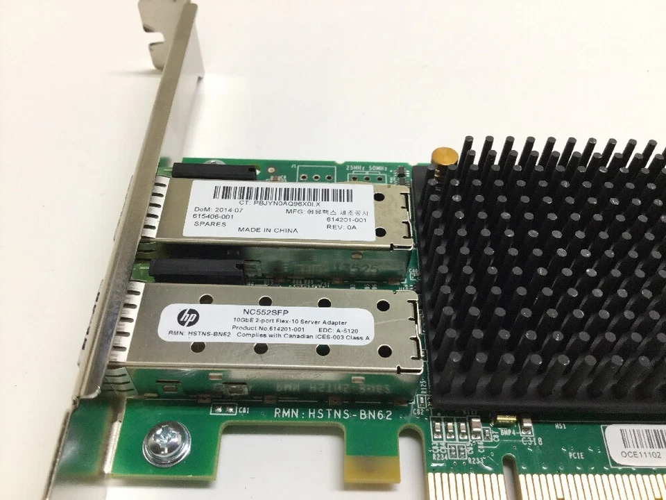 614203-B21 HP NC552SFP DUAL PORT 10Gb SFP+ SERVER ADAPTER PCI-e OCE11102-HP - Image 3 of 4