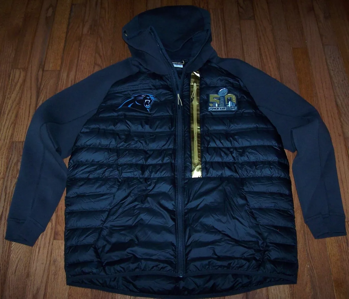 Nike CAROLINA PANTHERS Super Bowl 50 Aeroloft Jacket BLACK Men s