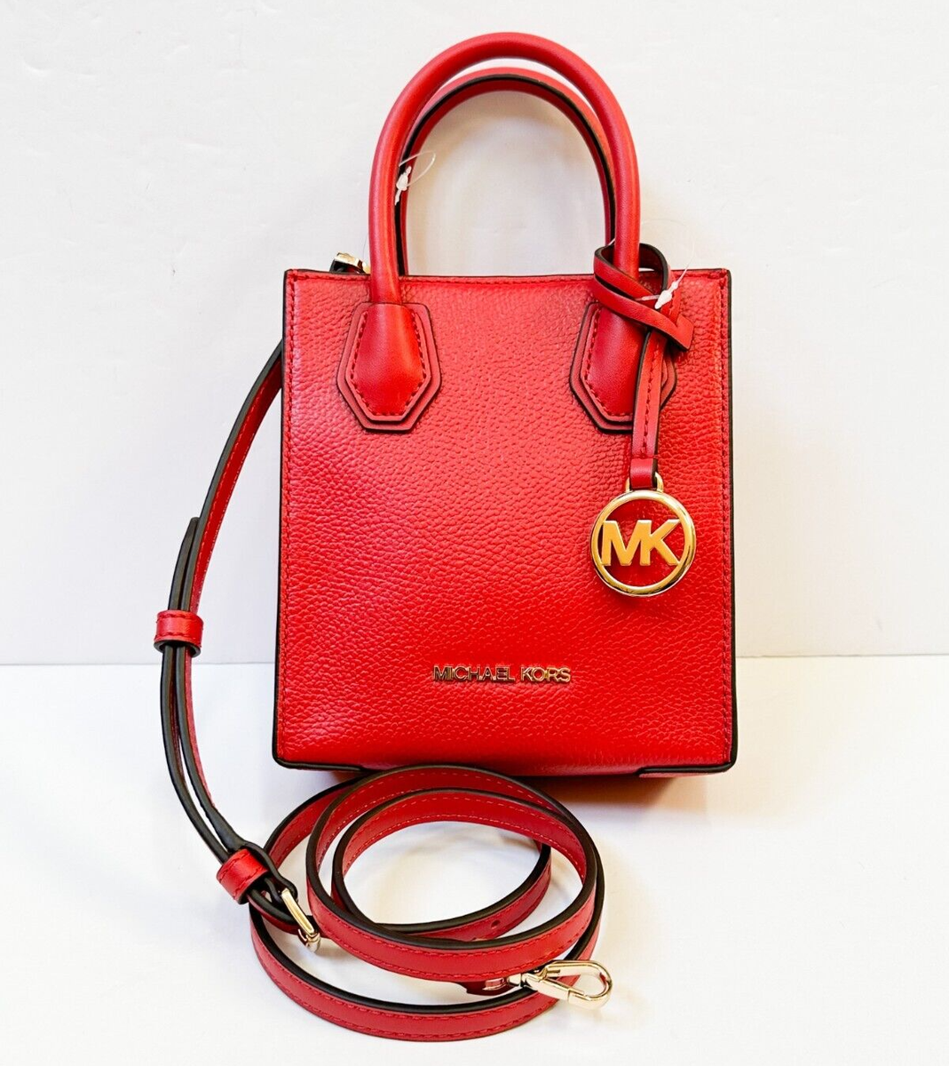 MICHAEL KORS MERCER XS NS SHOPPER SHOULDER CROSSBODY BAG RED