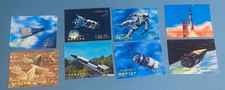 8 Vintage 1970 Bhutan Space Rocket Apollo Astronaut 3D Stamps All Mint (MNH)