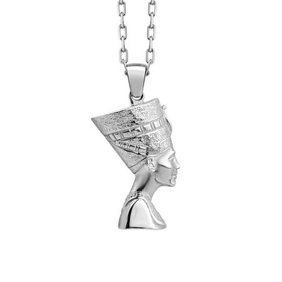 Nofretete Königin in poliertem Sterlingsilber Halskette zum Geburtstag Geschenk