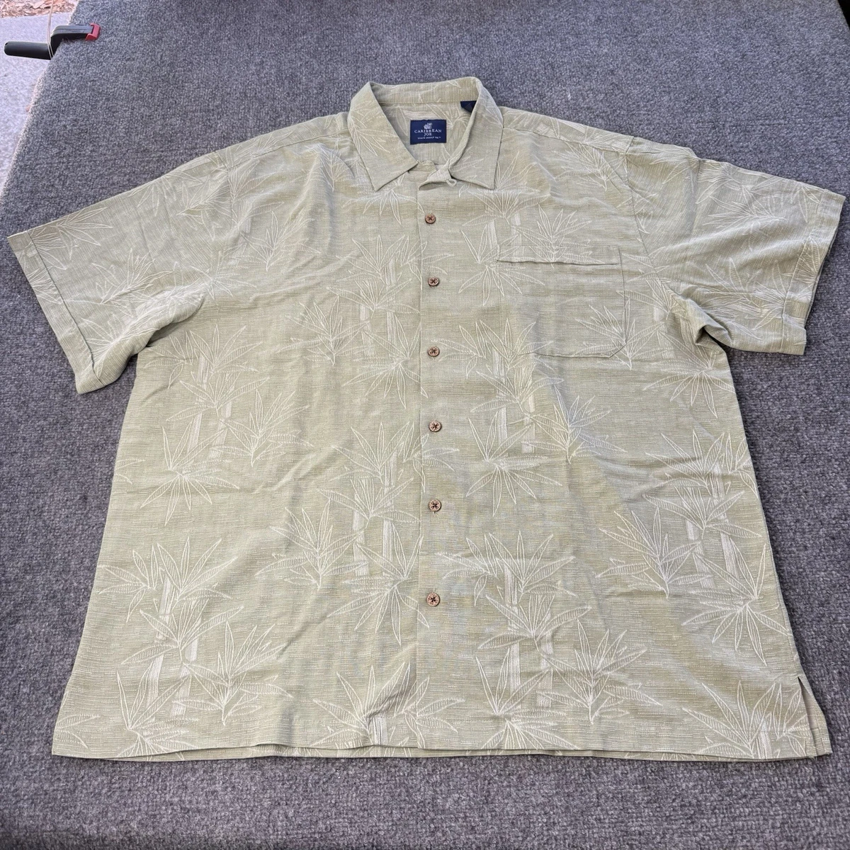 Chemise Homme Caribbean Joe En Soie – Motif Floral – Manches Courtes – Taille XL