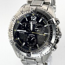 Montre Citizen Promaster Navihawk C651 T005543 Ana Digi Titanium testée rare
