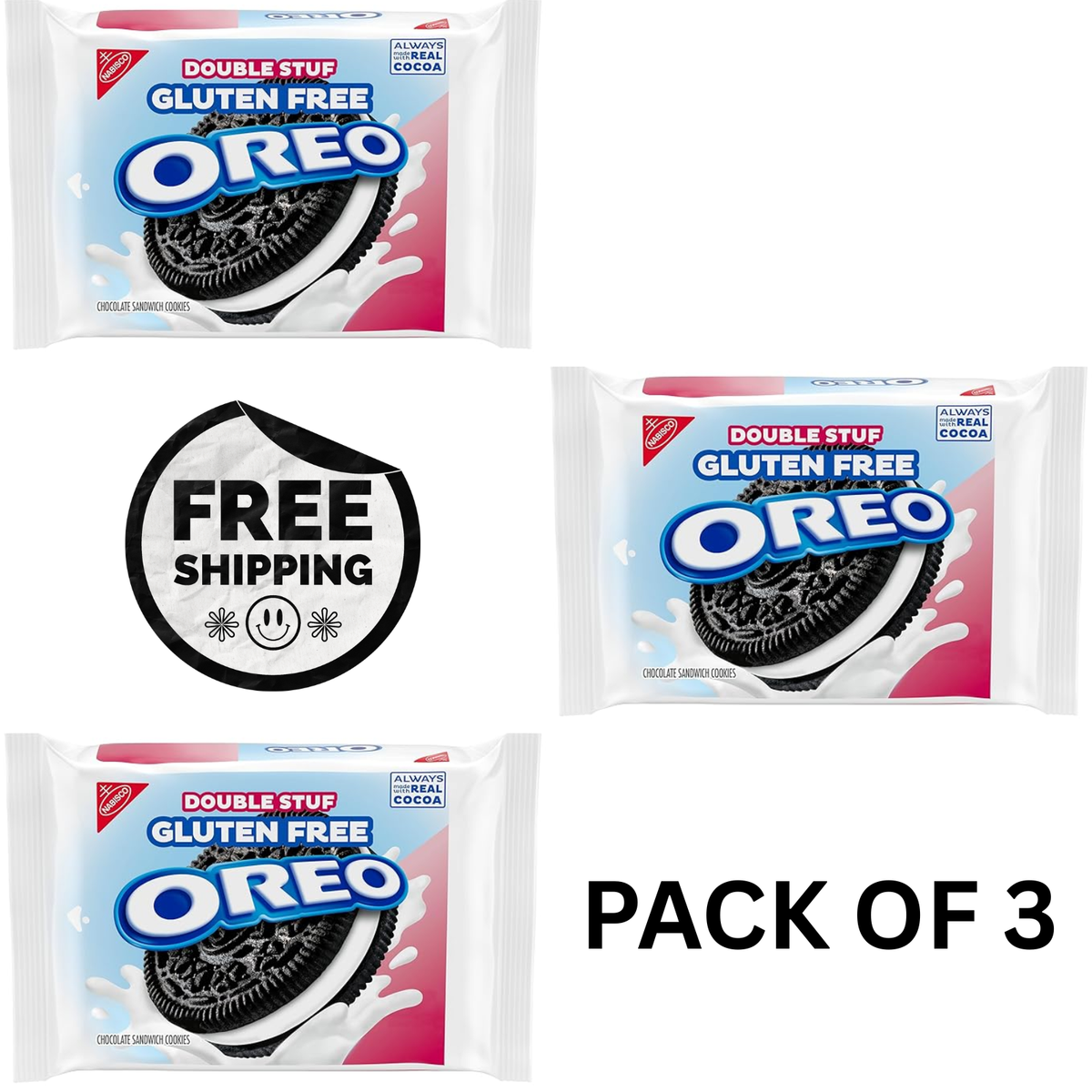 OREO Double Stuff Gluten Free Chocolate Sandwich Cookies, 12.47oz