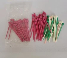 43 Used 25 Unopen Pack Hair Roller Pins Curler Picks 1960s Multi-Color Picks