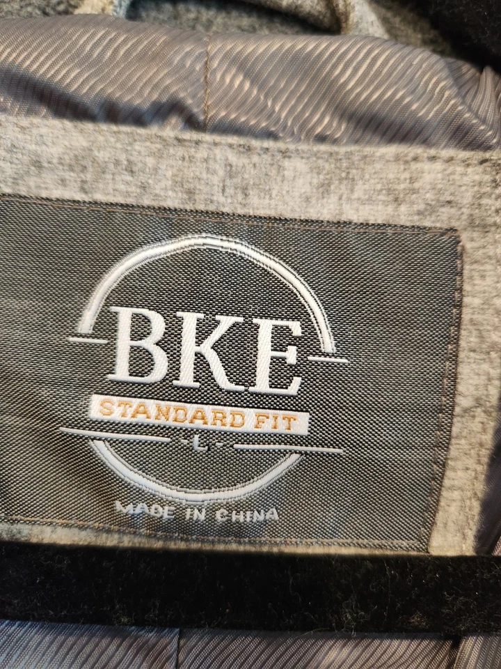 BKE Wool Blend Field Jacket Mens Large Gray Button Front Military Utility... - Image 4 of 4