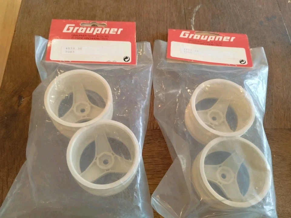 Graupner No 4859.38 RC Speichen Felgen Robbe Death Adder Buggy 1:8 Vintage NOS - Bild 2 von 3