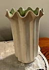 Vintage Red Wing Pottery Vase 1171 Matte White & Green 8 1/2” Fluted Ruffle EUC