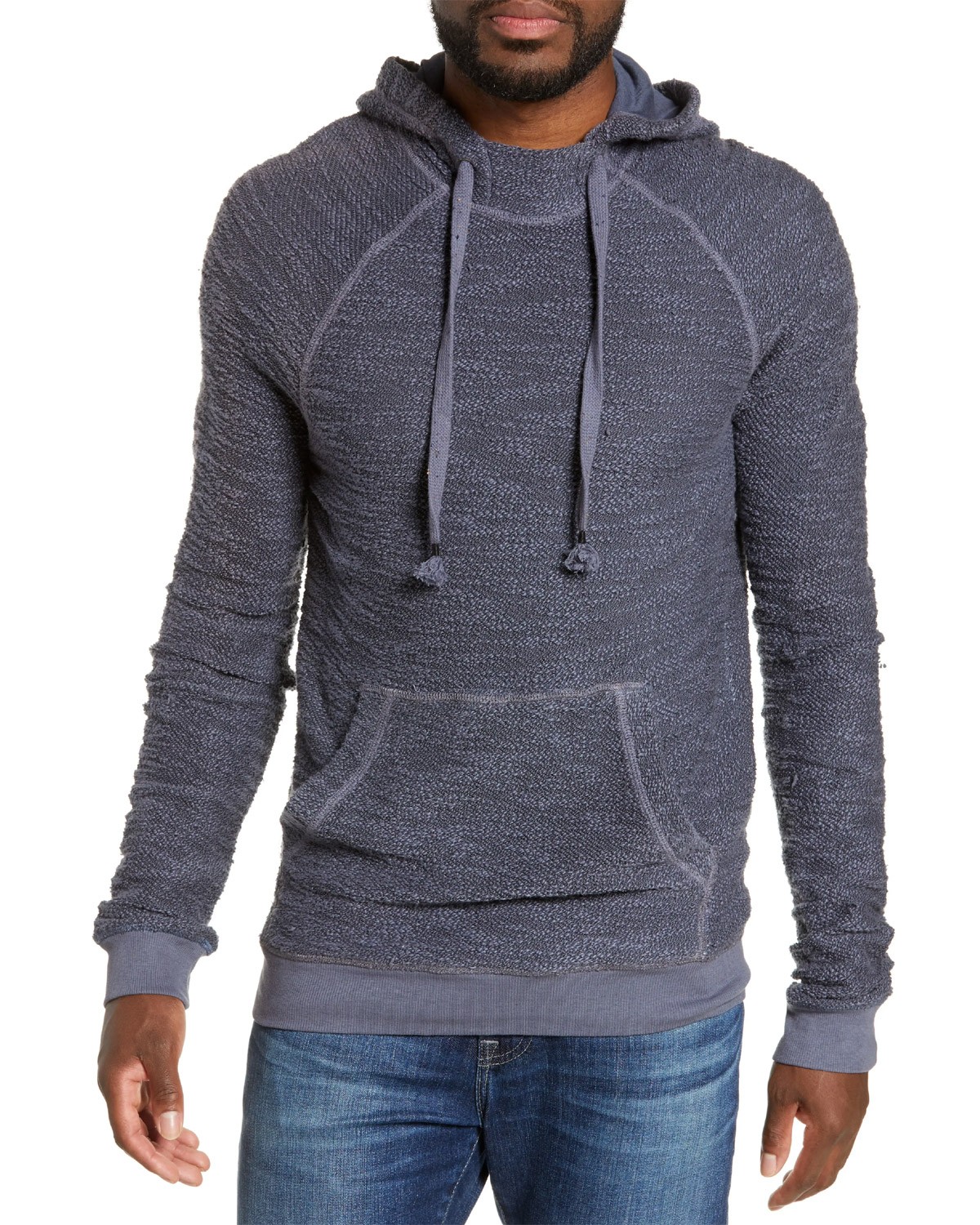 Мужская толстовка с капюшоном Huntington Slub от Mills Supply синего цвета L