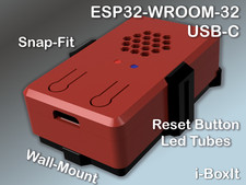 Qty 5 Espressif ESP32-WROOM-32 USB-C model Snap Cases w/ wall mount option