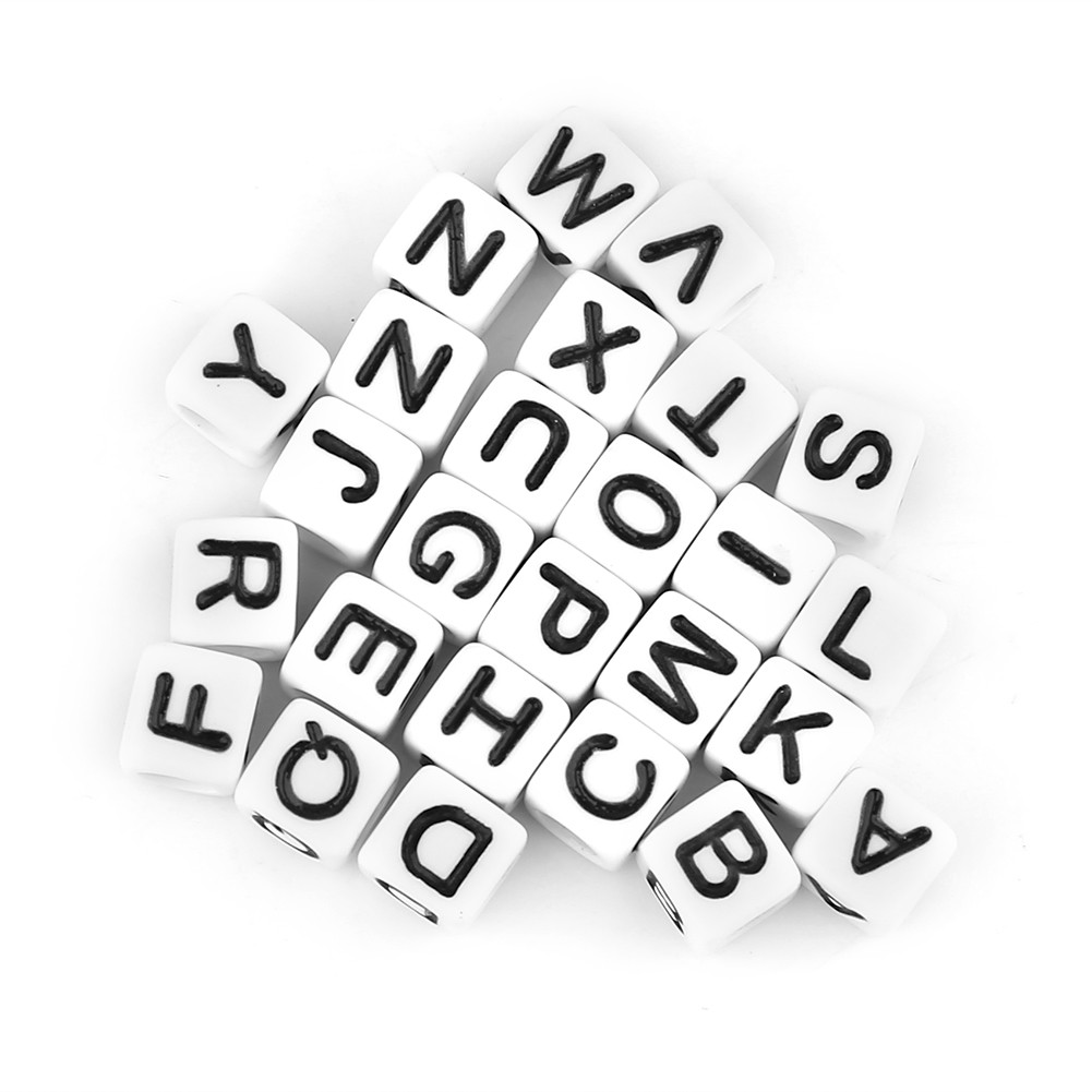 300Pcs DIY Letter Beads Cute Alphabet Crafts For Bracelets & Necklaces