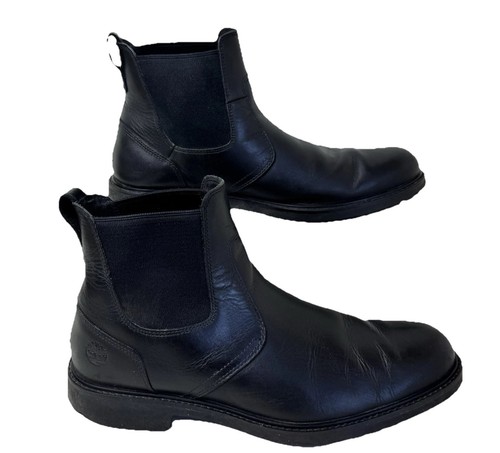 Timberland Men’s Black Leather Chelsea Boots Pull On UK Size 8 - Picture 3 of 19