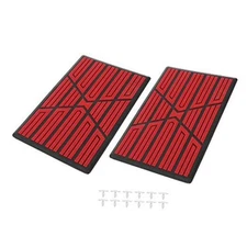 X AUTOHAUX 2Pcs Universal Car Floor Mat Plate Patch Heel Scuff Foot Rest Pedal 