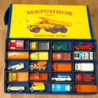 Vintage 1965 Lesney Matchbox Diecast Cars Trucks With Case, 20 vehicles