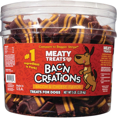 Bacon and Cheese Dog Treats,5 Lb. Tub