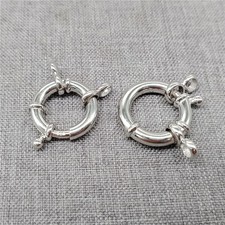 925 Sterling Silver Spring Ring Clasp 2 Strand Rhodium Plated 12 14 16 18 20mm