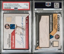 2006 Topps Sterling Roberto Clemente Ted Williams DUAL PATCH CUT AUTO 1/1 PSA 7