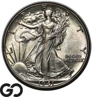 1941-D Walking Liberty Half Dollar, Choice BU++