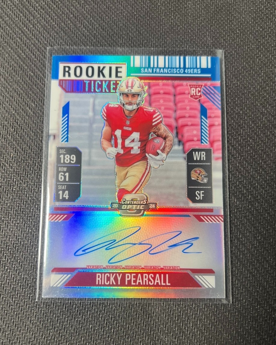 2024 Panini Contenders Optic RICKY PEARSALL #109 RC Auto Variation Teal /75