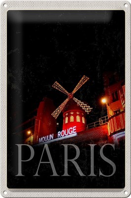 mrdeco Metall Schild 20x30cm Moulin Rouge Paris Varieté Deko Blechschild