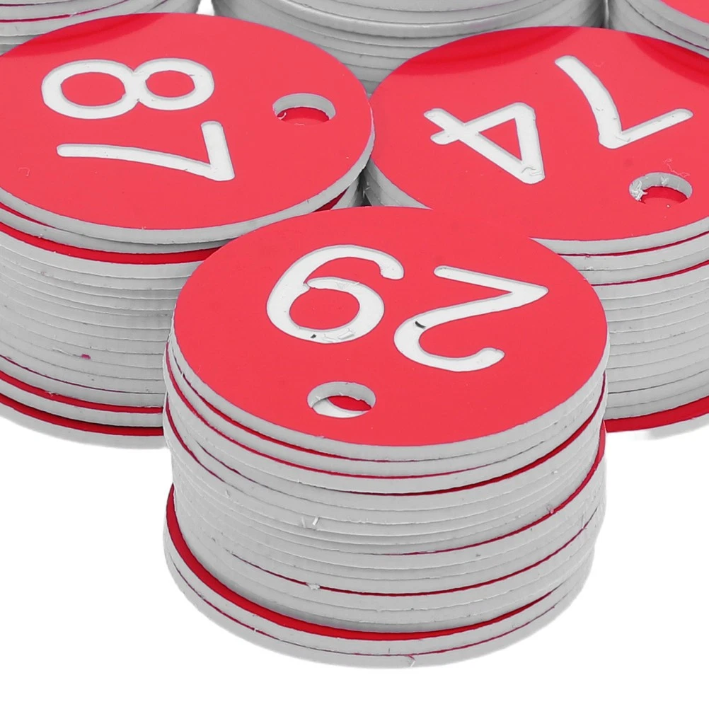 1 Set Plastic 1-100 Numbers: 1-100 Red Large Size Numbered Cards For Wedding