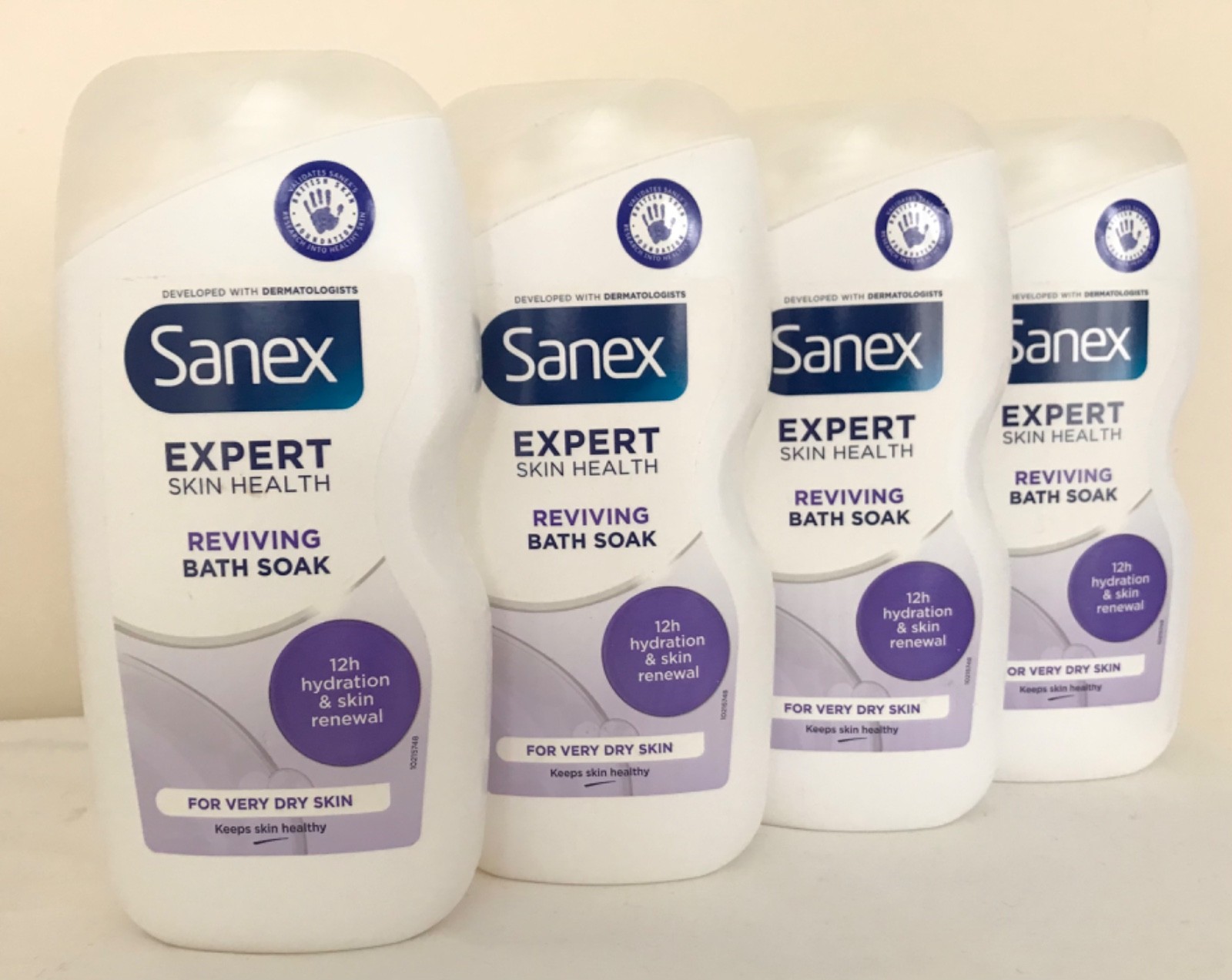 4 x Sanex Expert Skin Health Reviving Bath Soak for Very Dry Skin 450ml New