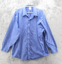 Brooks Brothers Shirt Mens 18-37 Blue Madison Solid Non Iron Supima Cotton