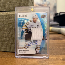 2023-24 Upper Deck Allure Brad Marchand #90 Blue Line Auto Jersey Autograph /25