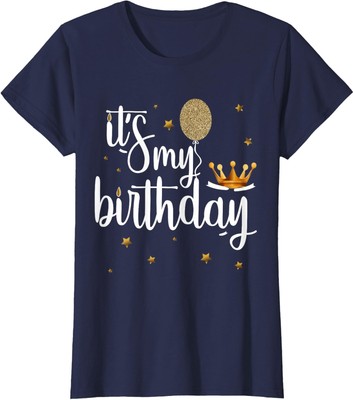 Crown Balloons Its My Birthday Funny Lover Present Ladies' Crewneck T-Shirt