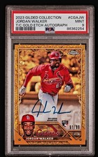 2023 Topps Gilded Collection Jordan Walker Chrome Gold Etch Autographs /99 PSA 9