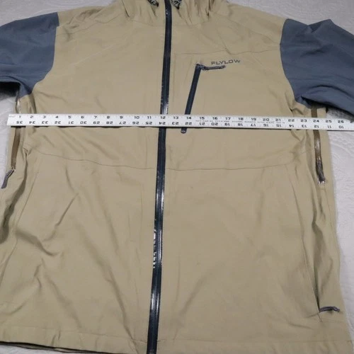Flylow Knight Shell Jacket Mens XL Brown Gray Softshell Hooded Ski Waterproof image 10