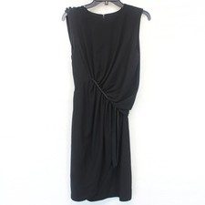 Soniv Made in Italy designer boutique little black dress silk lined Small