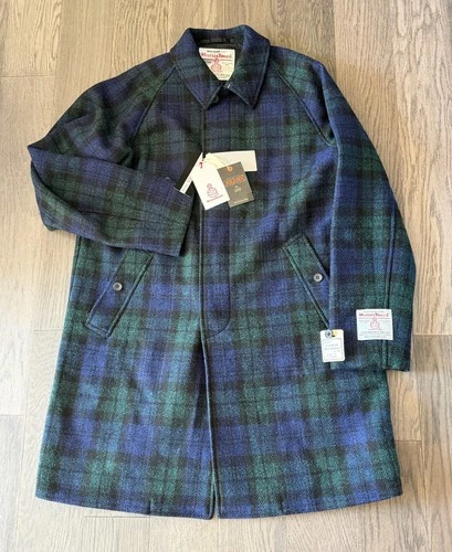 BEAMS PLUS Todd Snyder Men Black Watch Bal Collar Harris Tweed Coat Size XL NWT image 9
