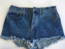 John Galt Shorts Medium Frayed Distressed Cut Off Jean High Waist Measures 29"