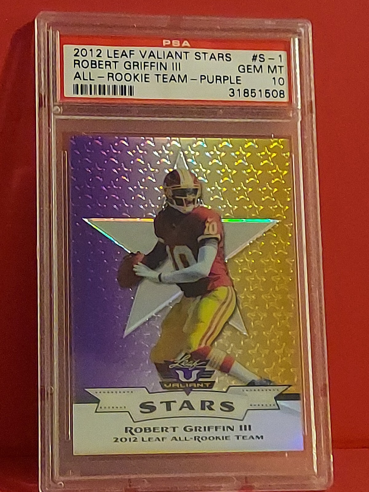 Robert Griffin III Leaf Valiant Stars All-Rookie Team #S1 Purple