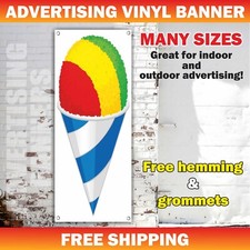 SNOW CONES Advertising Banner Vinyl Mesh Sign ICE CREAM Slushes SHAVED ICE Slush