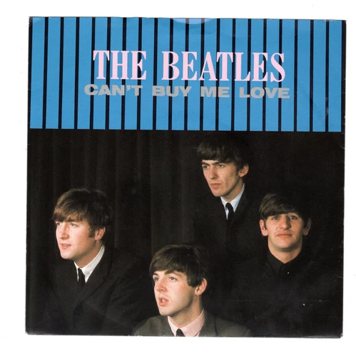 Beatles "Can't Buy Me Love" 1982 UK Parlophone Black Label Stock Copy 45 & PS