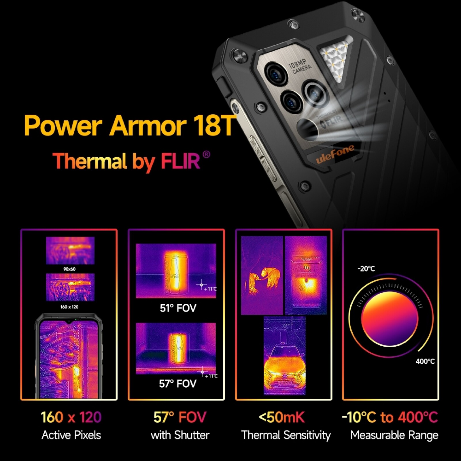 Ulefone Armor 18T/18 Rugged Smartphone Unlocked 5G Thermal Imaging Cell
